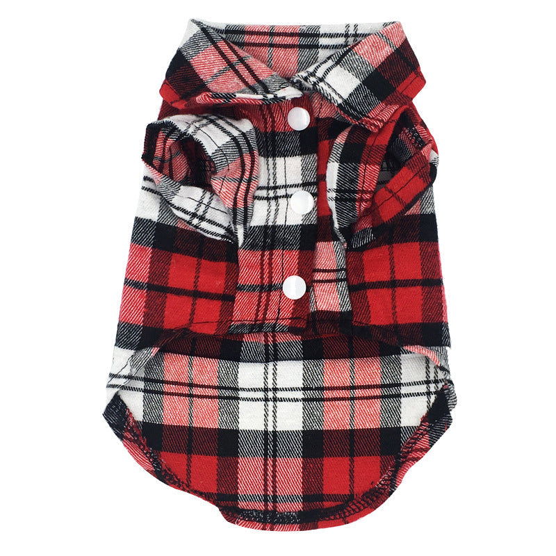 KFX-0199997 Plaid Cotton Shirt for Dogs – Stylish Spring and Summer Apparel