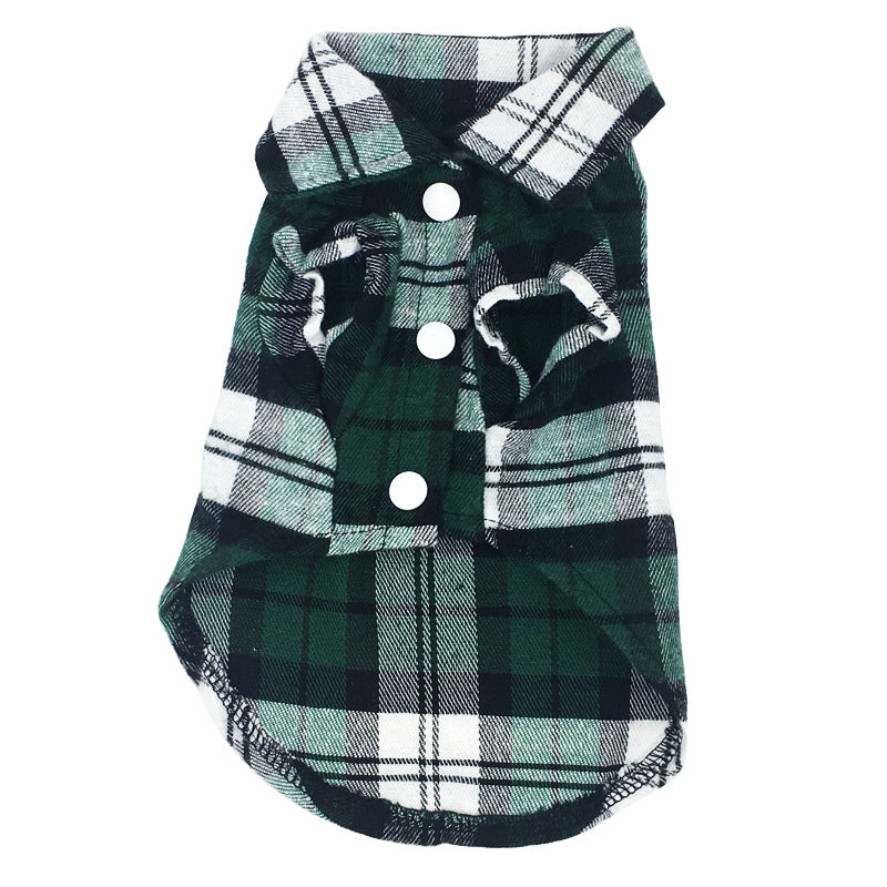 KFX-0199997 Plaid Cotton Shirt for Dogs – Stylish Spring and Summer Apparel