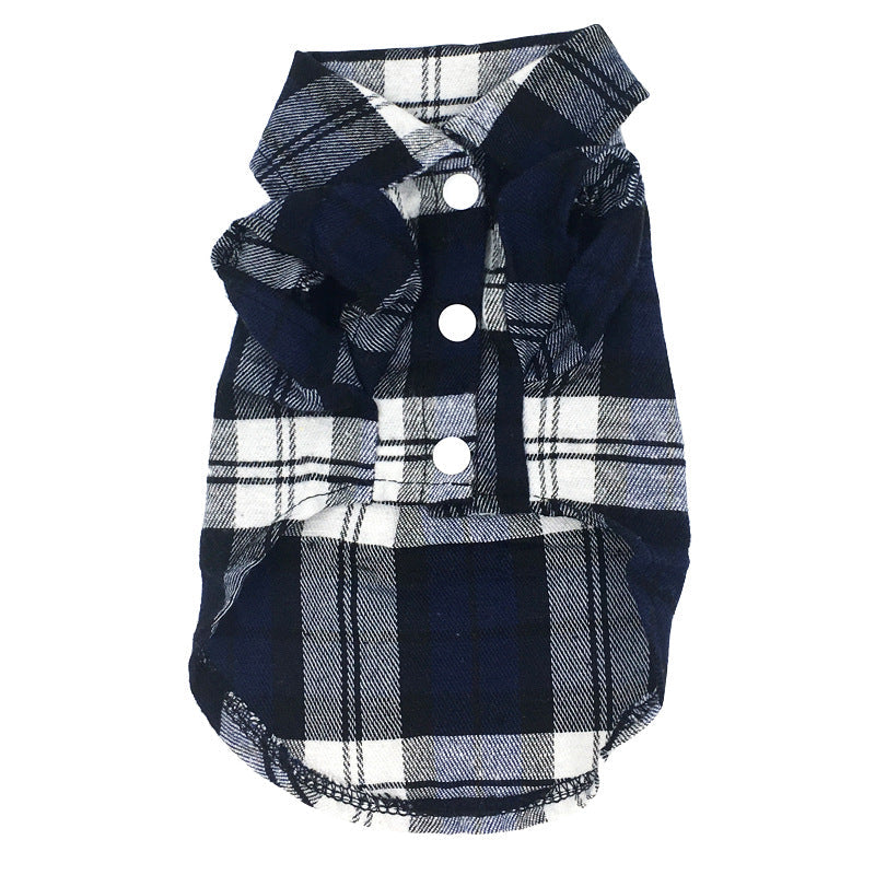 KFX-0199997 Plaid Cotton Shirt for Dogs – Stylish Spring and Summer Apparel