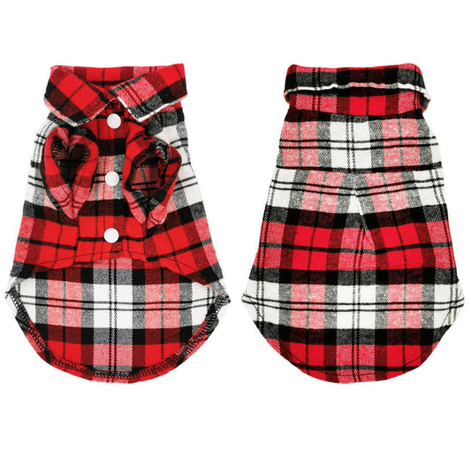 KFX-0199997 Plaid Cotton Shirt for Dogs – Stylish Spring and Summer Apparel