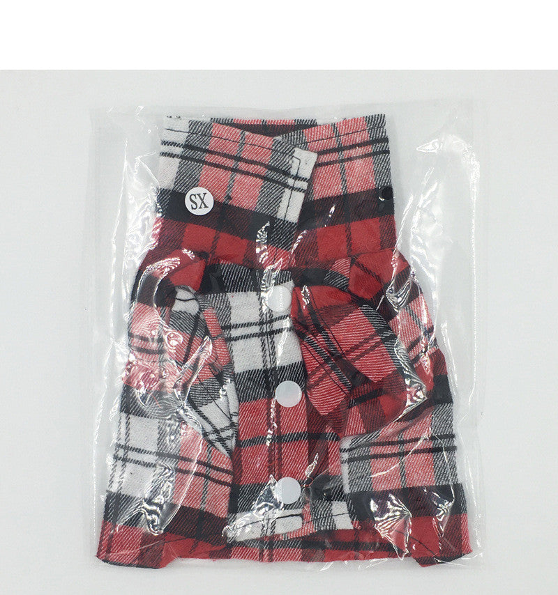 KFX-0199997 Plaid Cotton Shirt for Dogs – Stylish Spring and Summer Apparel