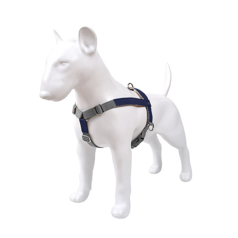 KFX-0200893 Fashionable PU Leather Dog Vest Harness with Nylon Leash Set, Adjustable Strap Sizes Available