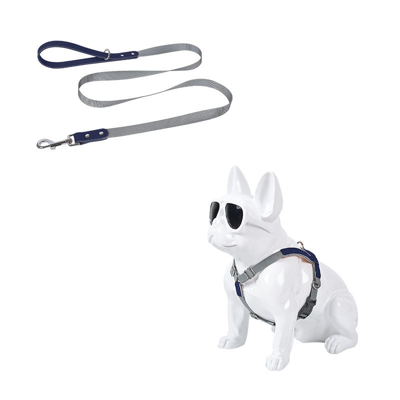 KFX-0200893 Fashionable PU Leather Dog Vest Harness with Nylon Leash Set, Adjustable Strap Sizes Available