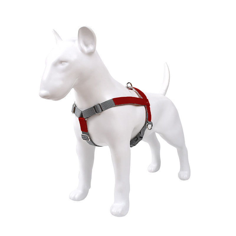 KFX-0200893 Fashionable PU Leather Dog Vest Harness with Nylon Leash Set, Adjustable Strap Sizes Available