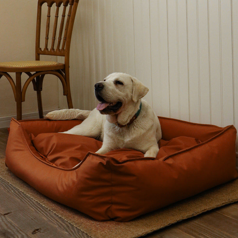 KFX-0201661 Waterproof Imitation Leather Pet Bed Sofa - Available in Light Gray, Gray, and Brown