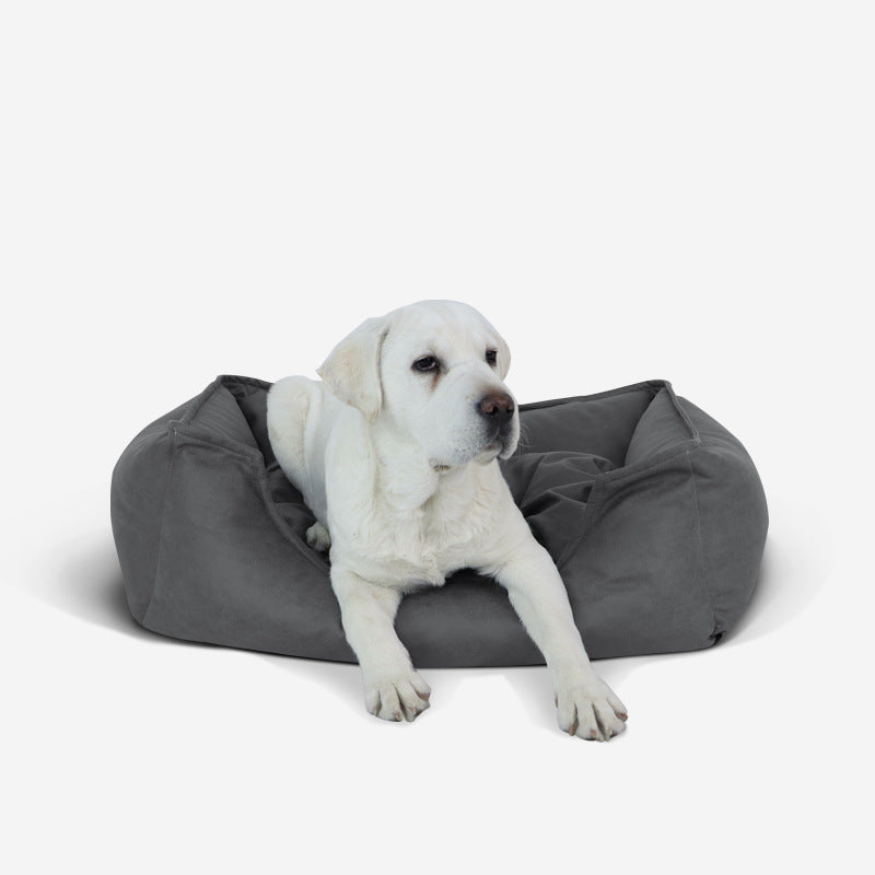 KFX-0201661 Waterproof Imitation Leather Pet Bed Sofa - Available in Light Gray, Gray, and Brown