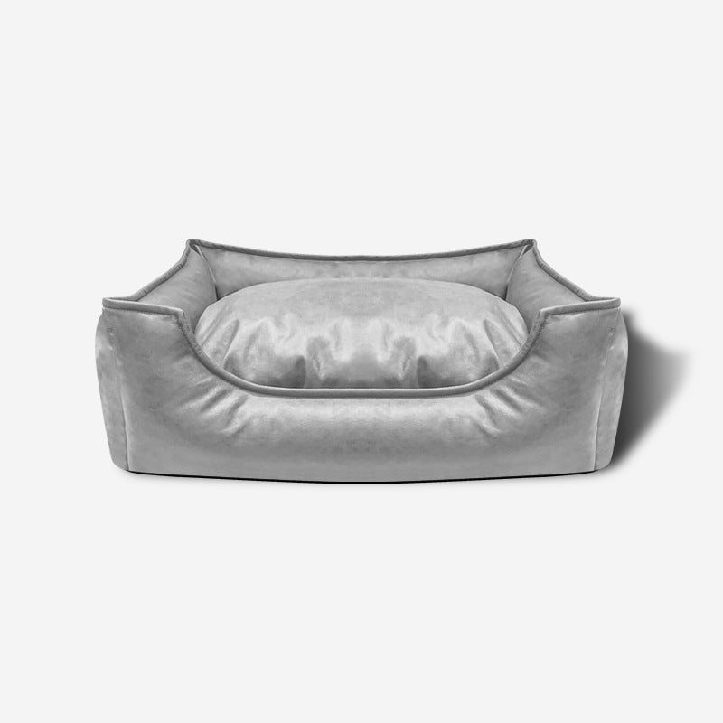 KFX-0201661 Waterproof Imitation Leather Pet Bed Sofa - Available in Light Gray, Gray, and Brown