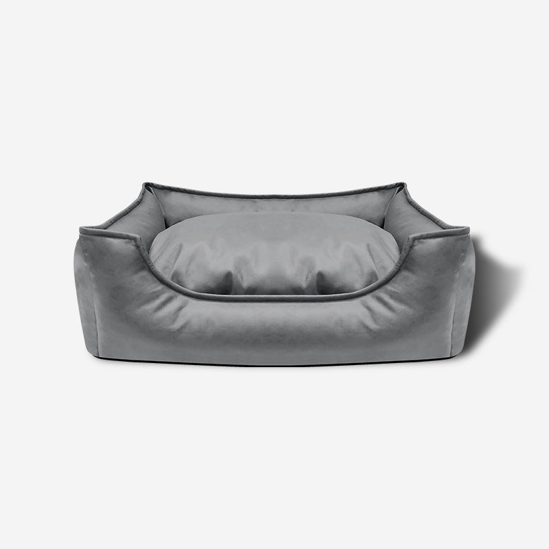 KFX-0201661 Waterproof Imitation Leather Pet Bed Sofa - Available in Light Gray, Gray, and Brown