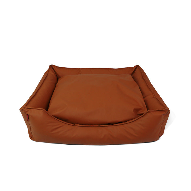KFX-0201661 Waterproof Imitation Leather Pet Bed Sofa - Available in Light Gray, Gray, and Brown