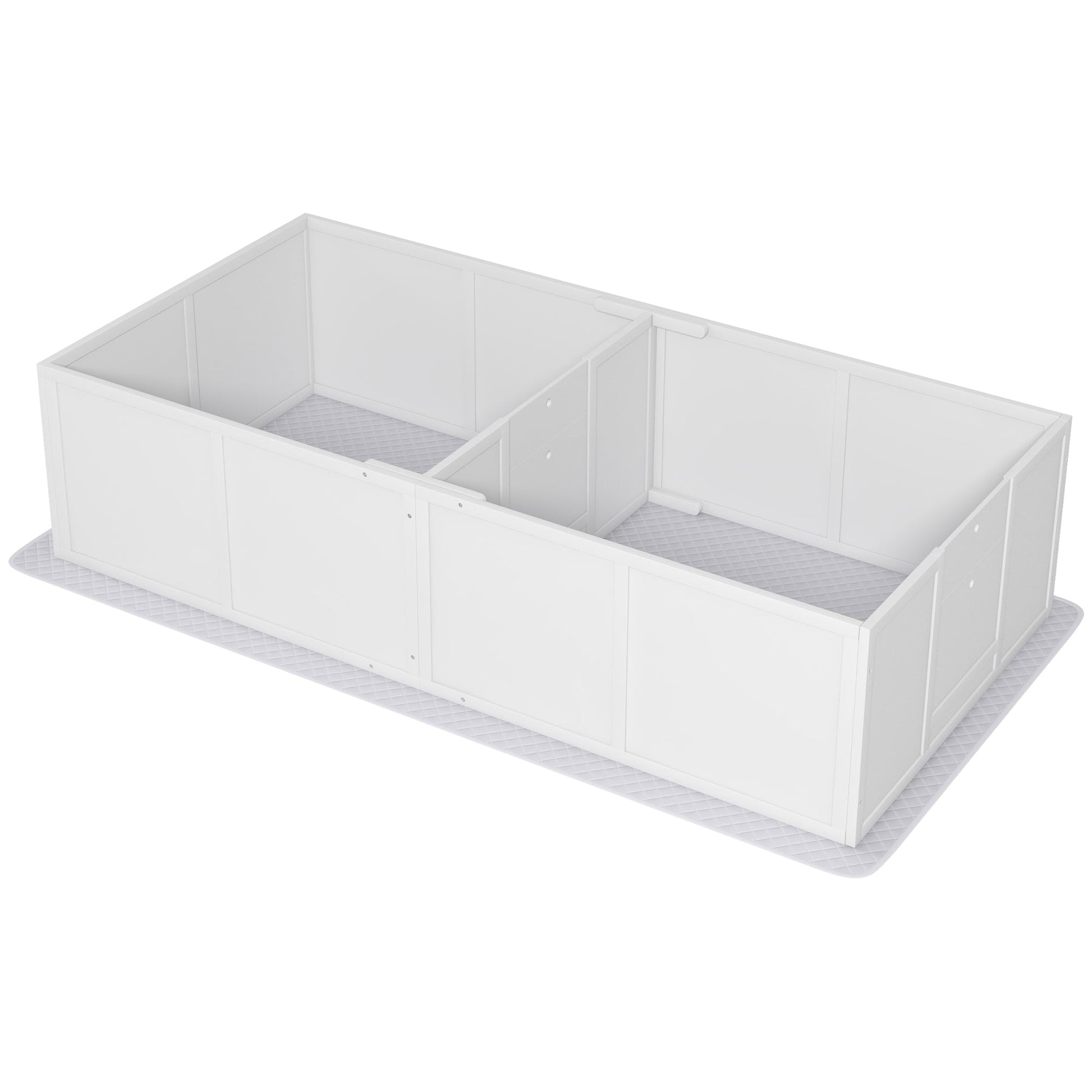 KFX-0203069 Whelping Box for Medium Dogs with Waterproof Pad and Adjustable Entrance - 77" x 38" x 19"