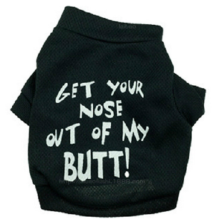 KFX-0205757 Black Printed Mesh Tee for Dogs - Sniff With Me Design, XS to L Sizes Available