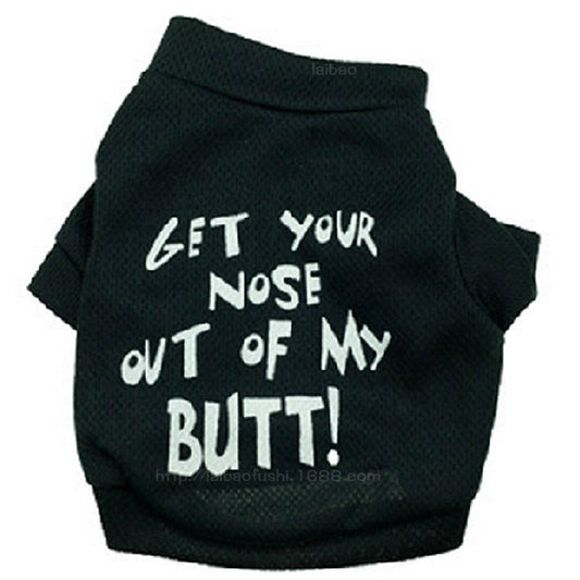 KFX-0205757 Black Printed Mesh Tee for Dogs - Sniff With Me Design, XS to L Sizes Available