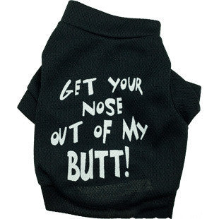 KFX-0205757 Black Printed Mesh Tee for Dogs - Sniff With Me Design, XS to L Sizes Available