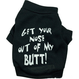 KFX-0205757 Black Printed Mesh Tee for Dogs - Sniff With Me Design, XS to L Sizes Available