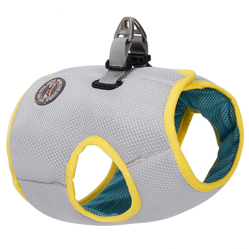 KFX-0206653 Cooling Vest for Dogs - Cold Fabric Chest Strap in Grayish Yellow, Available in Multiple Sizes