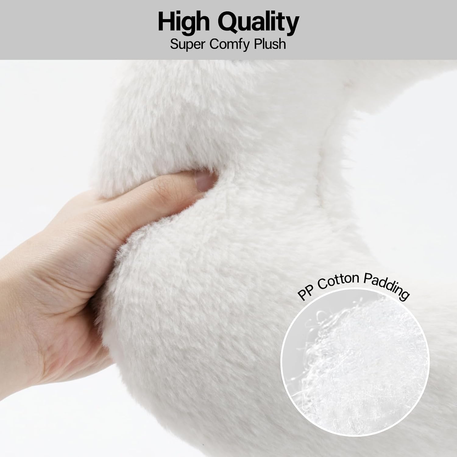 KFX-0207037 U-Shaped Orthopedic Cat & Puppy Pillow for Joint Relief - 10.6x9.8 Inch Fluffy Support Cushion - White