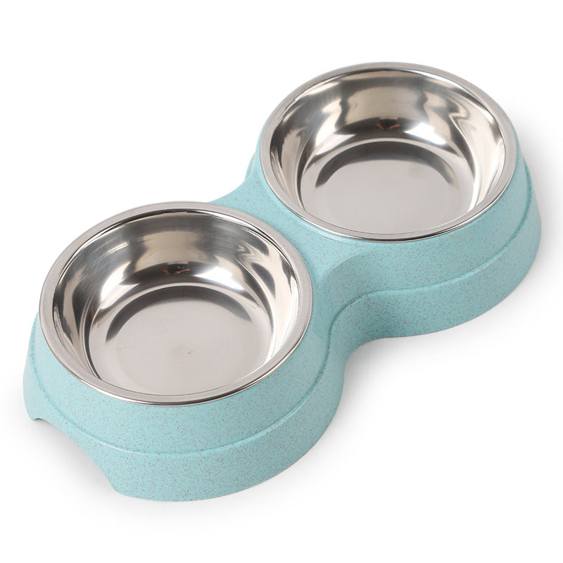 KFX-0207549 Stainless Steel Rice Bowl for Pets – Durable Straw Plastic, 24.5 x 13.5 x 4.6 cm, Available in Blue, Green, Pink