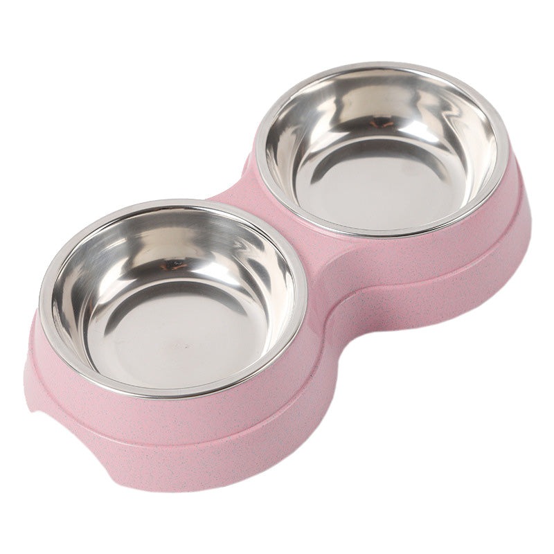 KFX-0207549 Stainless Steel Rice Bowl for Pets – Durable Straw Plastic, 24.5 x 13.5 x 4.6 cm, Available in Blue, Green, Pink