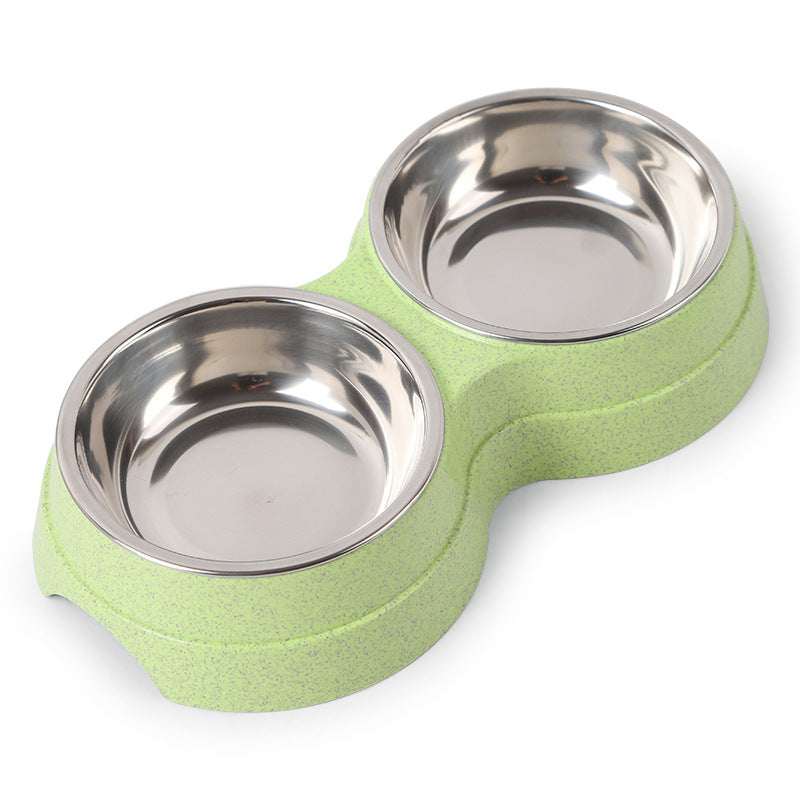 KFX-0207549 Stainless Steel Rice Bowl for Pets – Durable Straw Plastic, 24.5 x 13.5 x 4.6 cm, Available in Blue, Green, Pink