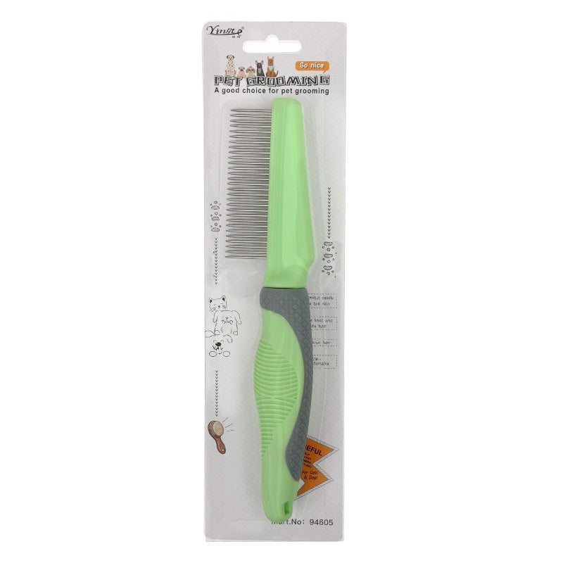 KFX-0208957 Metal and TPR Pet Dog Hair Removal Comb with Thin and Dense Teeth