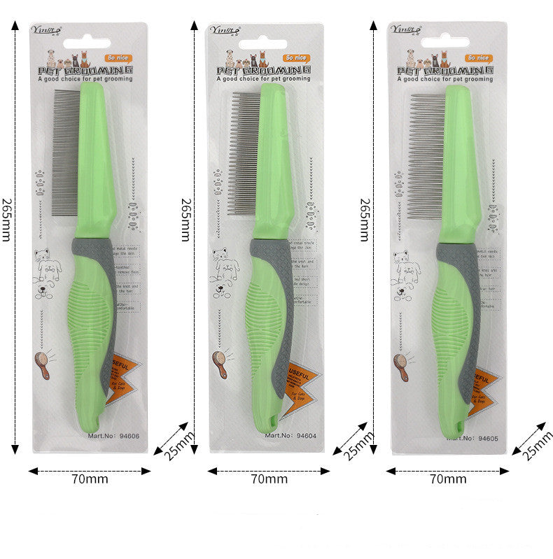 KFX-0208957 Metal and TPR Pet Dog Hair Removal Comb with Thin and Dense Teeth