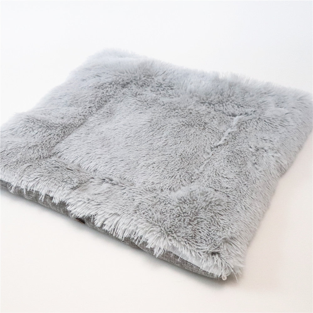 KFX-0209213 Convertible Plush Pet Mat – Dual-Purpose Foldable Cushion for Cats and Small Pets, Machine Washable and Soft