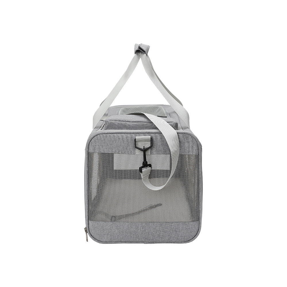 KFX-0209597 Foldable Lightweight Breathable Cat Carrier Bag with Canvas Material