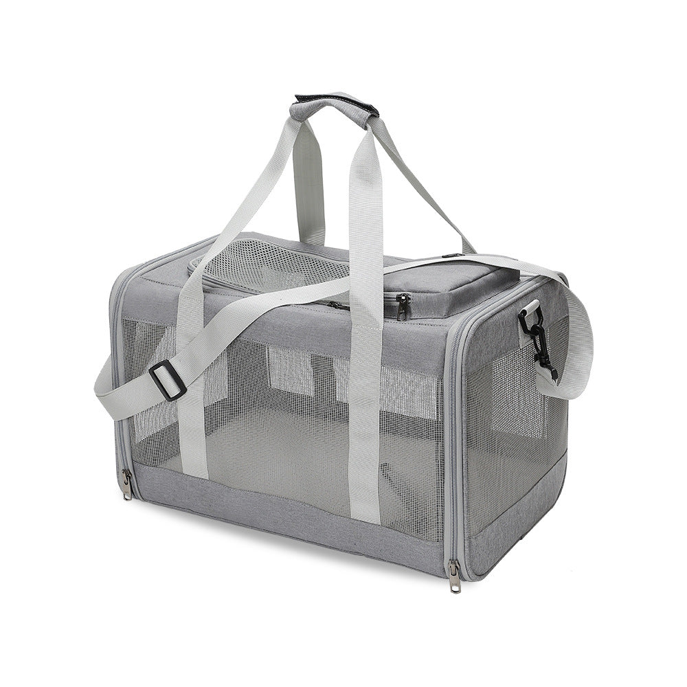 KFX-0209597 Foldable Lightweight Breathable Cat Carrier Bag with Canvas Material