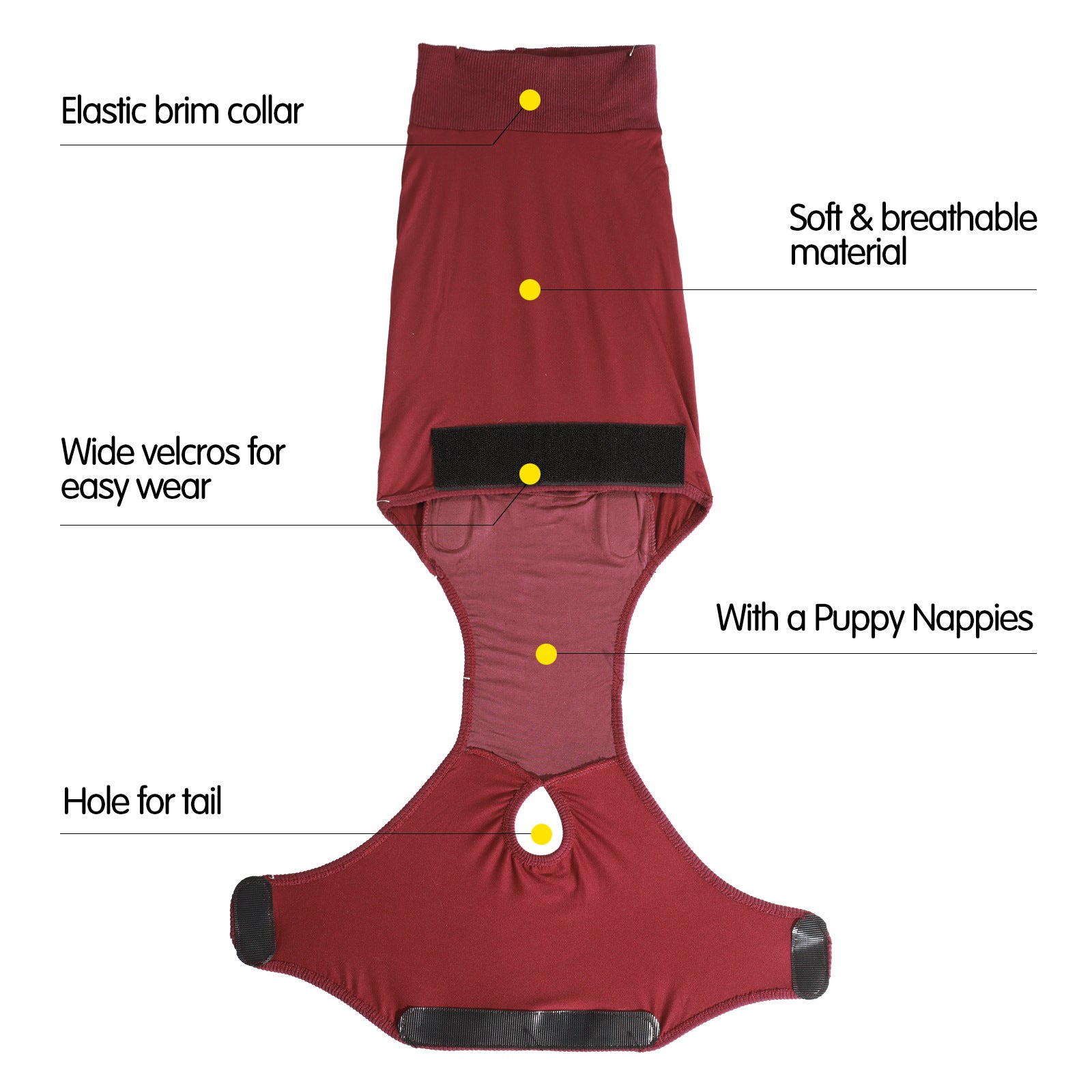 KFX-0211517 Post-Sterilization Pet Dog Vest in Grey and Wine Red - Polyester Fabric, Multiple Sizes Available
