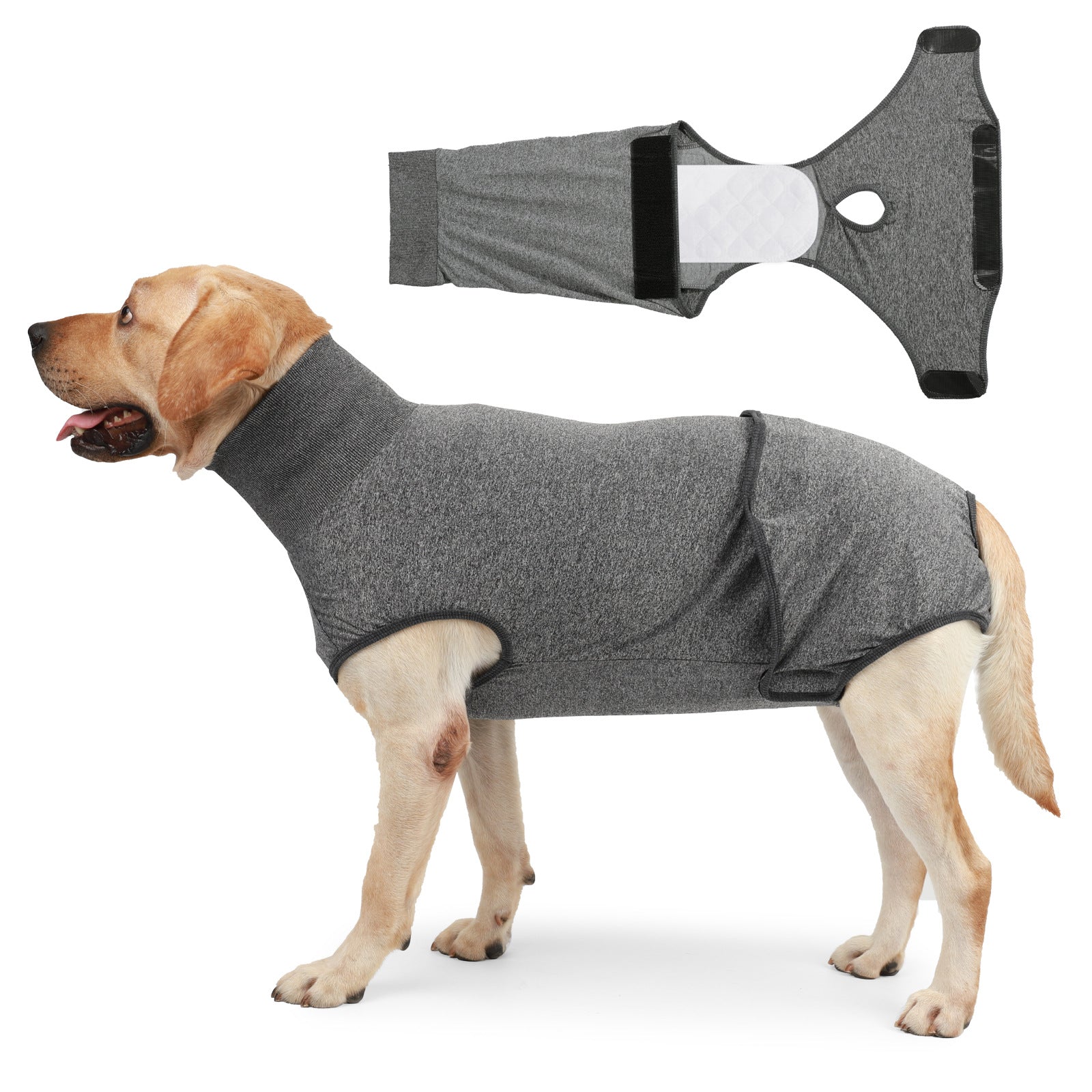 KFX-0211517 Post-Sterilization Pet Dog Vest in Grey and Wine Red - Polyester Fabric, Multiple Sizes Available