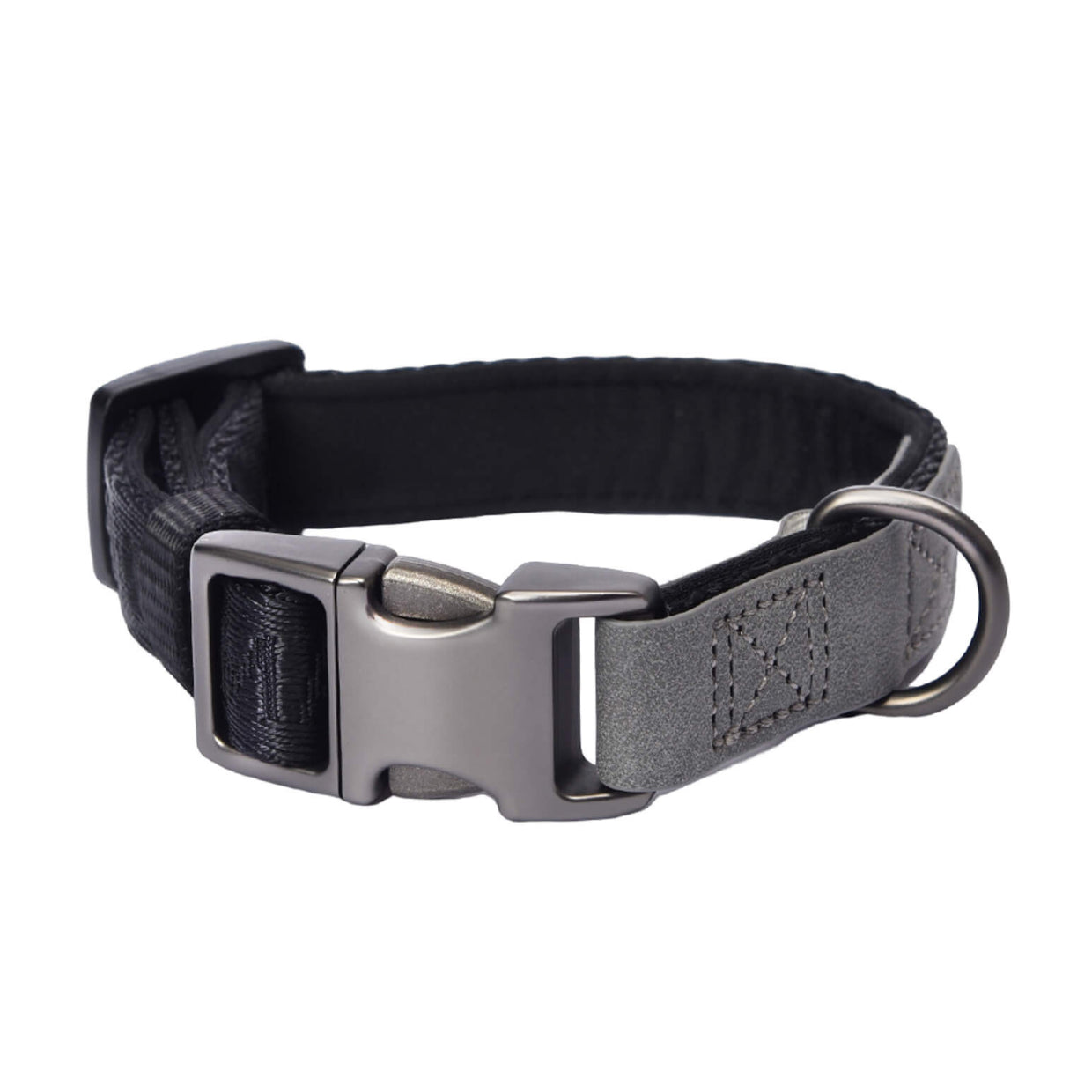 KFX-0214589 Adjustable Neoprene Padded Dog Collar with Side-Release Buckle and D-Ring, 1 Inch Wide