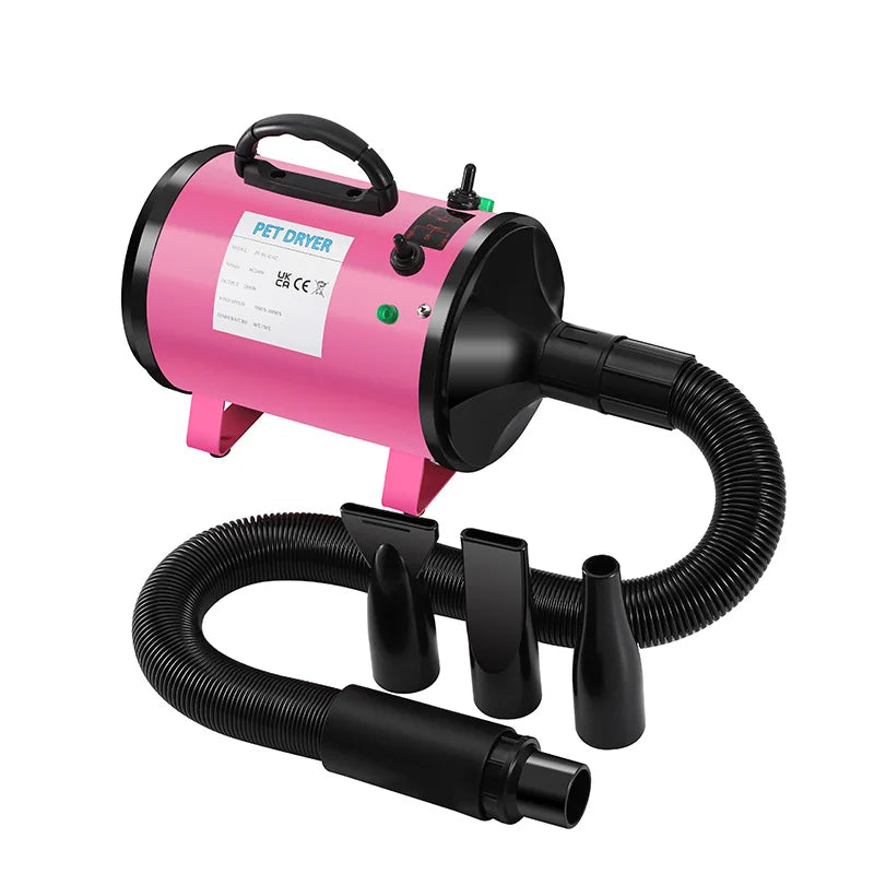 KFX-021459 High Velocity Low Noise Pet Dryer for Cats and Dogs - 3200W Metal Surface Blower