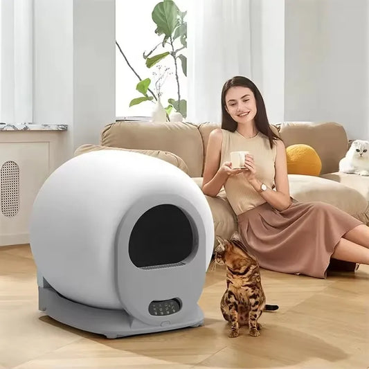 KFX-021651 Automatic Self-Cleaning Cat Litter Box, Eco-Friendly Design, Odor Control, Large 65L Capacity, Easy Maintenance