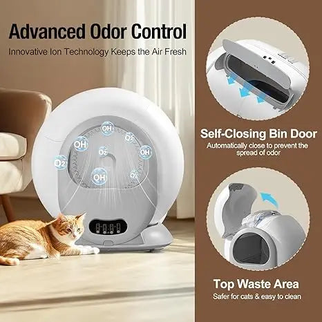 KFX-021651 Automatic Self-Cleaning Cat Litter Box, Eco-Friendly Design, Odor Control, Large 65L Capacity, Easy Maintenance