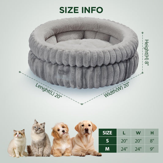 KFX-0217149 Ultra-Soft Plush Cat Bed with Anti-Slip Bottom - Washable for Indoor Cats and Kittens