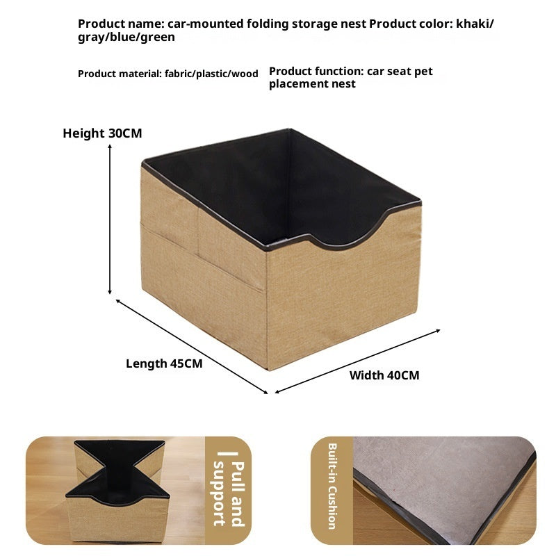 KFX-0217917 Portable Long-Distance Pet Car Nest with Four-Season Oxford Fabric in Gray, Khaki, Blue, and Cyan
