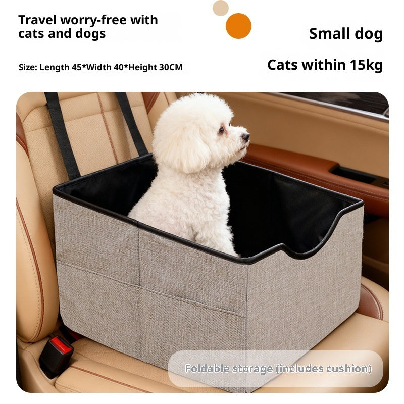 KFX-0217917 Portable Long-Distance Pet Car Nest with Four-Season Oxford Fabric in Gray, Khaki, Blue, and Cyan