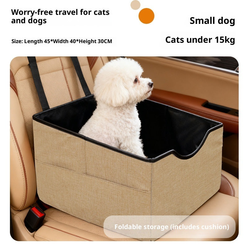 KFX-0217917 Portable Long-Distance Pet Car Nest with Four-Season Oxford Fabric in Gray, Khaki, Blue, and Cyan