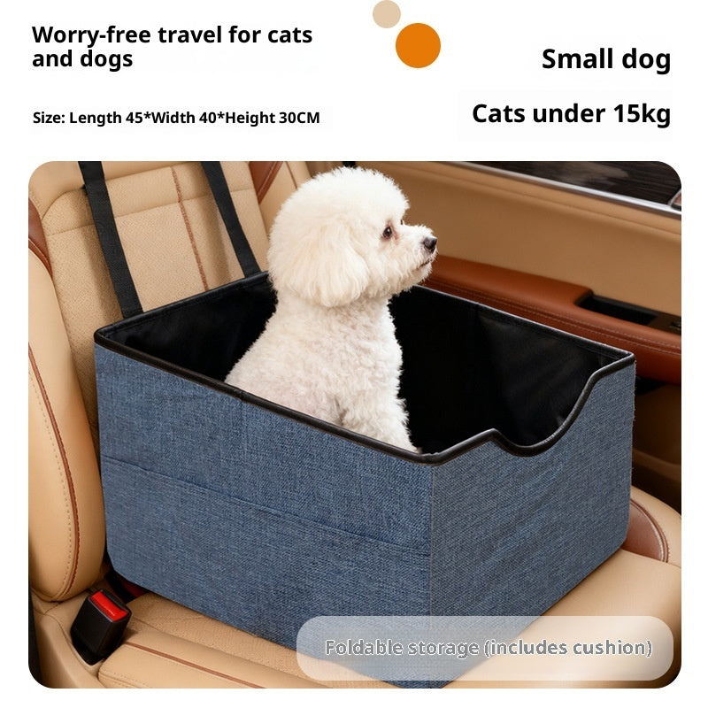 KFX-0217917 Portable Long-Distance Pet Car Nest with Four-Season Oxford Fabric in Gray, Khaki, Blue, and Cyan