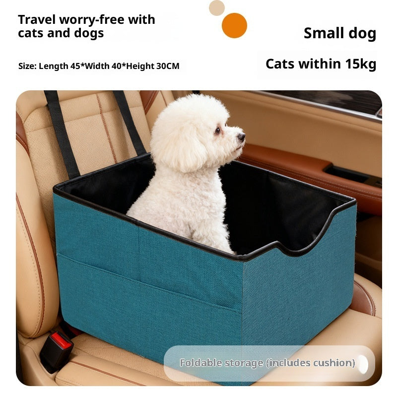 KFX-0217917 Portable Long-Distance Pet Car Nest with Four-Season Oxford Fabric in Gray, Khaki, Blue, and Cyan