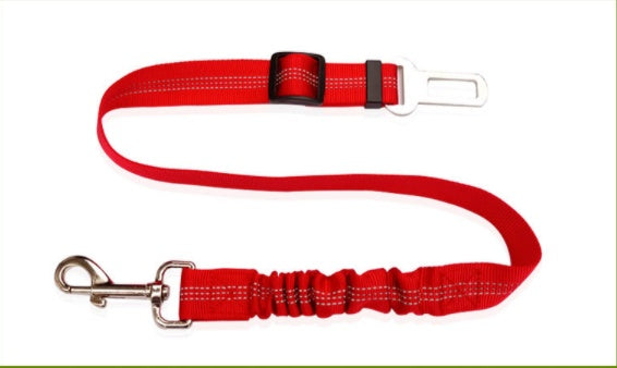 KFX-0218685 Adjustable Polyester Dog Car Seat Belt with Zinc Alloy Clips - Multiple Colors Available