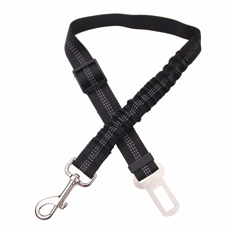 KFX-0218685 Adjustable Polyester Dog Car Seat Belt with Zinc Alloy Clips - Multiple Colors Available