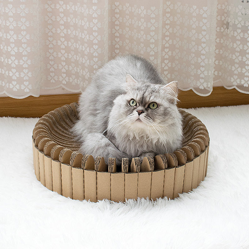 KFX-0219069 Corrugated Cat Scratcher with Modular Design - Stylish and Functional Nesting Style