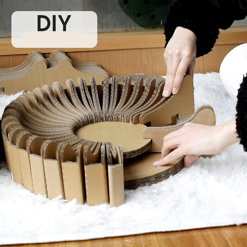 KFX-0219069 Corrugated Cat Scratcher with Modular Design - Stylish and Functional Nesting Style