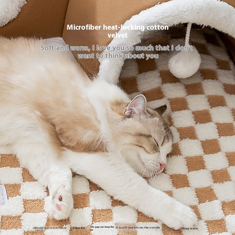 KFX-0220733 Cozy Cat Nest with Hide-and-Seek Tunnel for Play and Rest