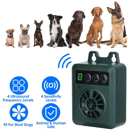 KFX-0222141 Ultrasonic Dog Bark Control Device with Adjustable Frequency and Sensitivity - 49.2 Feet Range