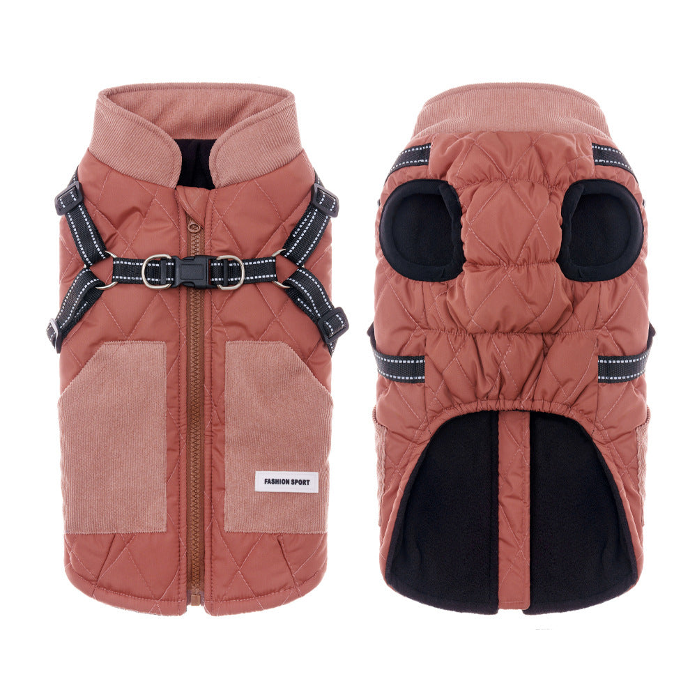 KFX-0223293 Thickened Waterproof Pet Clothing for Small Dogs - Autumn & Winter Wear