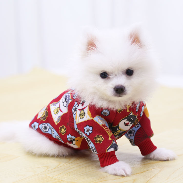 KFX-0223933 Stylish Two-Leg Pet Kimono Sweater for Small and Medium Dogs and Cats