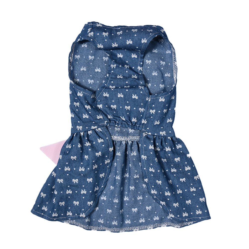 KFX-0225213 Pet Bow Skirt Summer Dress for All Sizes - Stylish Polyester Outfit