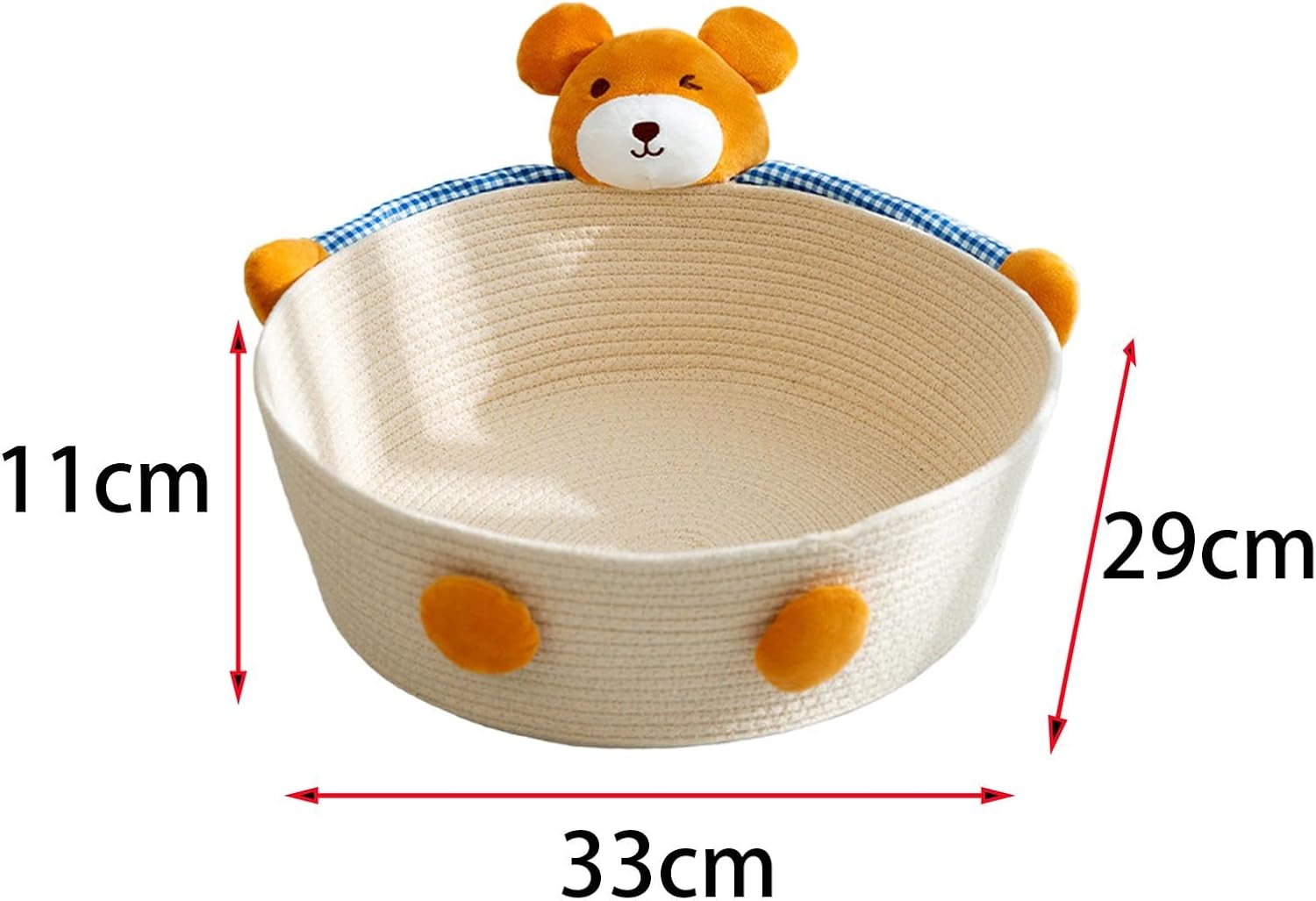 KFX-0226109 Cotton Rope Cat Bed and Scratcher with Multi-Purpose Woven Basket for Indoor Cats and Small Pets